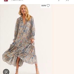 Feeling Groovy Maxi Dress Ivory Combo